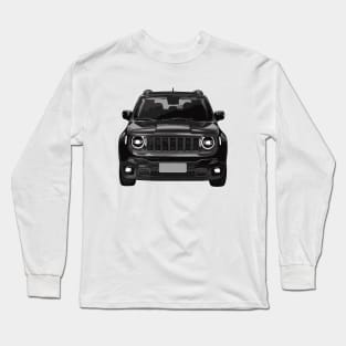 Black Jeep Renegade Illustration Long Sleeve T-Shirt